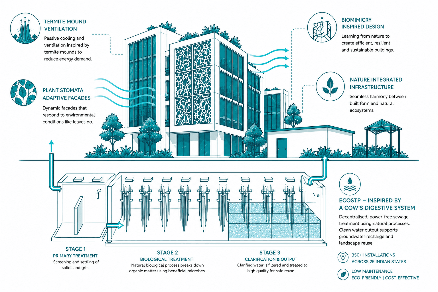 Biomimicry-inspired design for sustainable buildings